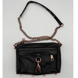 Rebecca Minkoff Mini M.A.C. Crossbody Black Leather Grunge Purse
